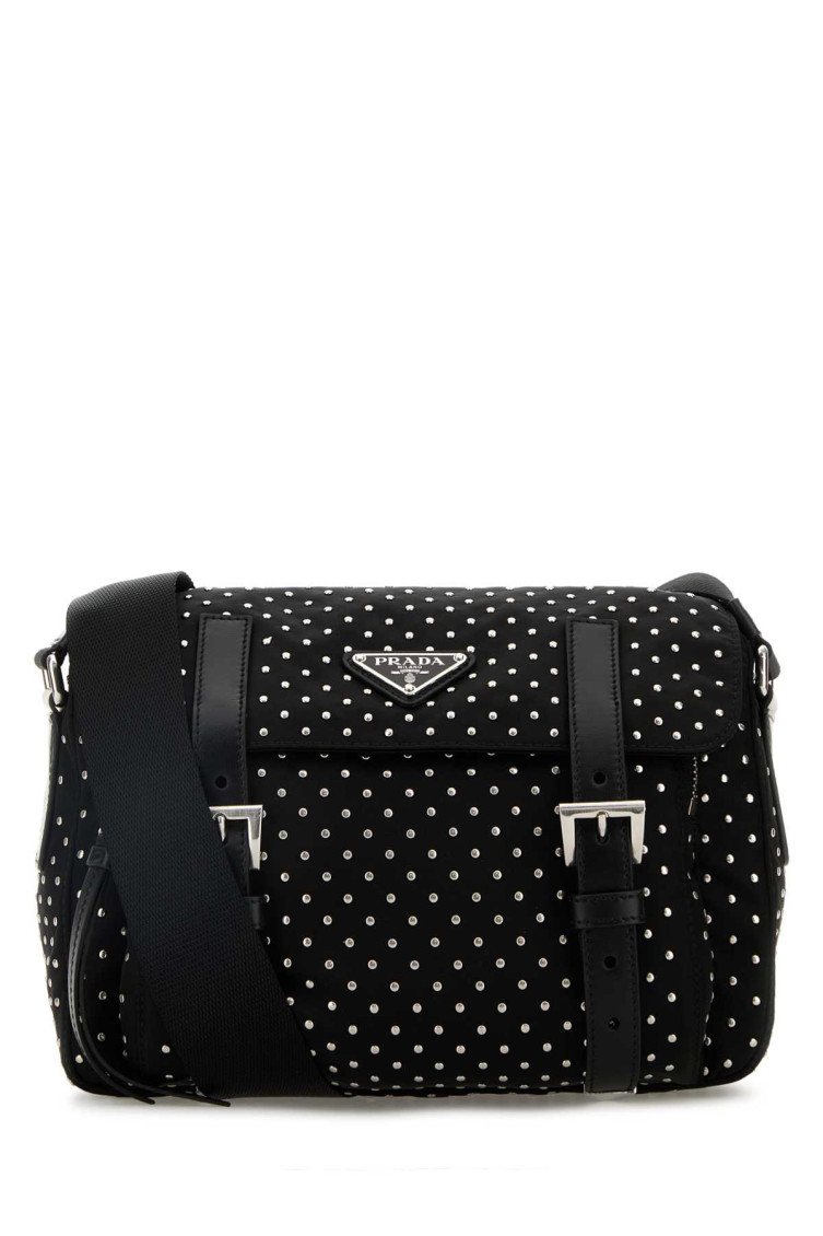Shop Prada Black Re-nylon Crossbody Bag