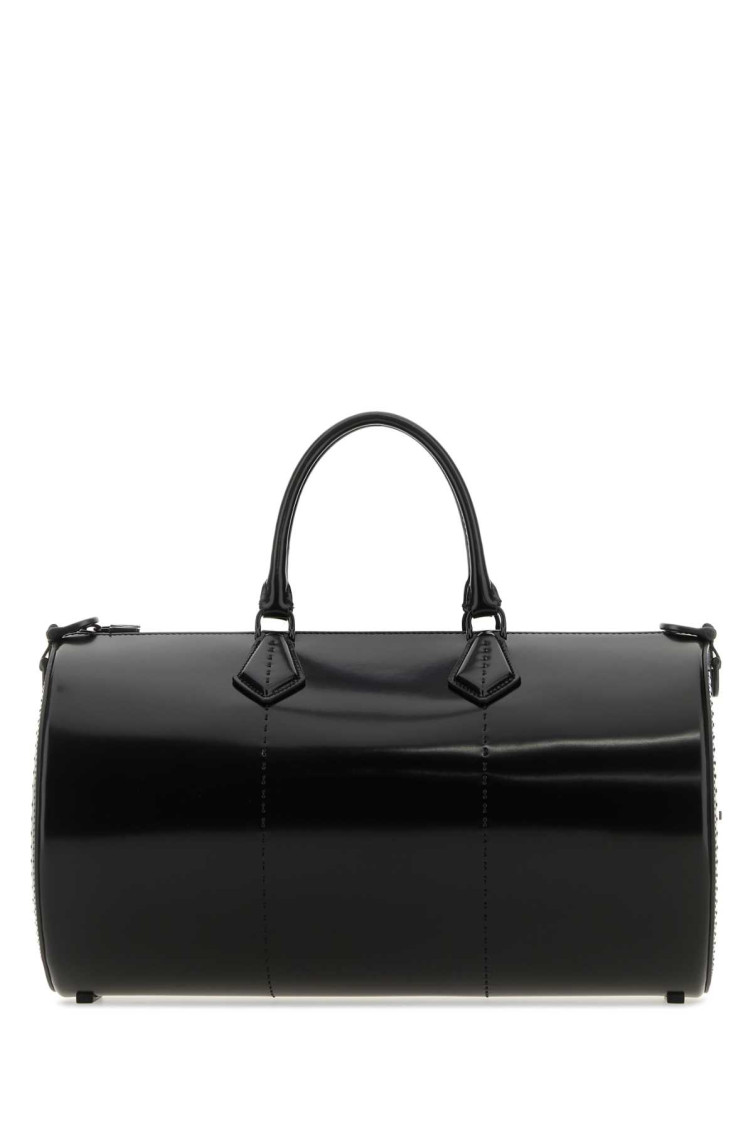 Max Mara Borsa A Mano Brushedrolll In Pelle Nera Donna In Black