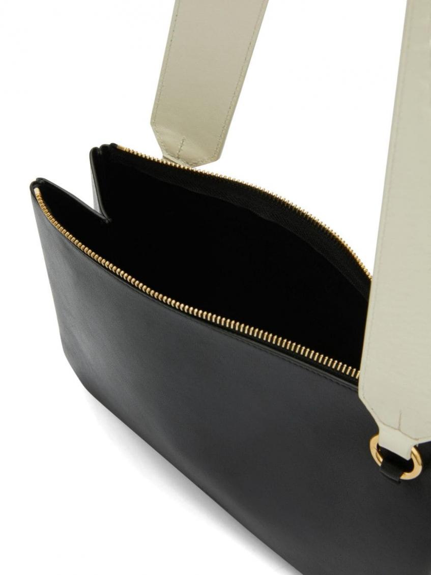Jil Sander Black Logo Crossbody Bag In Black