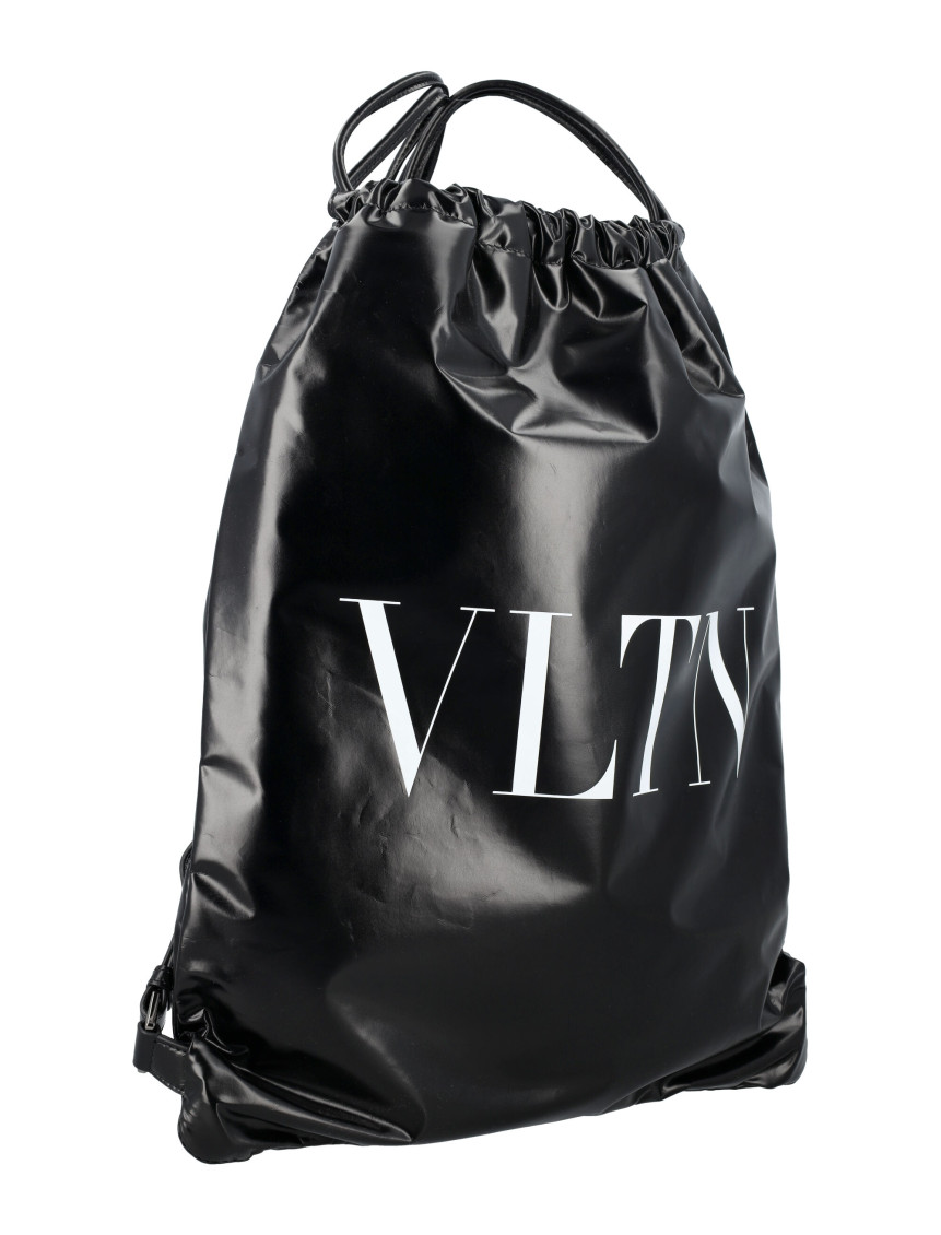 Valentino Garavani Black VLTN patent leather backpack for Men