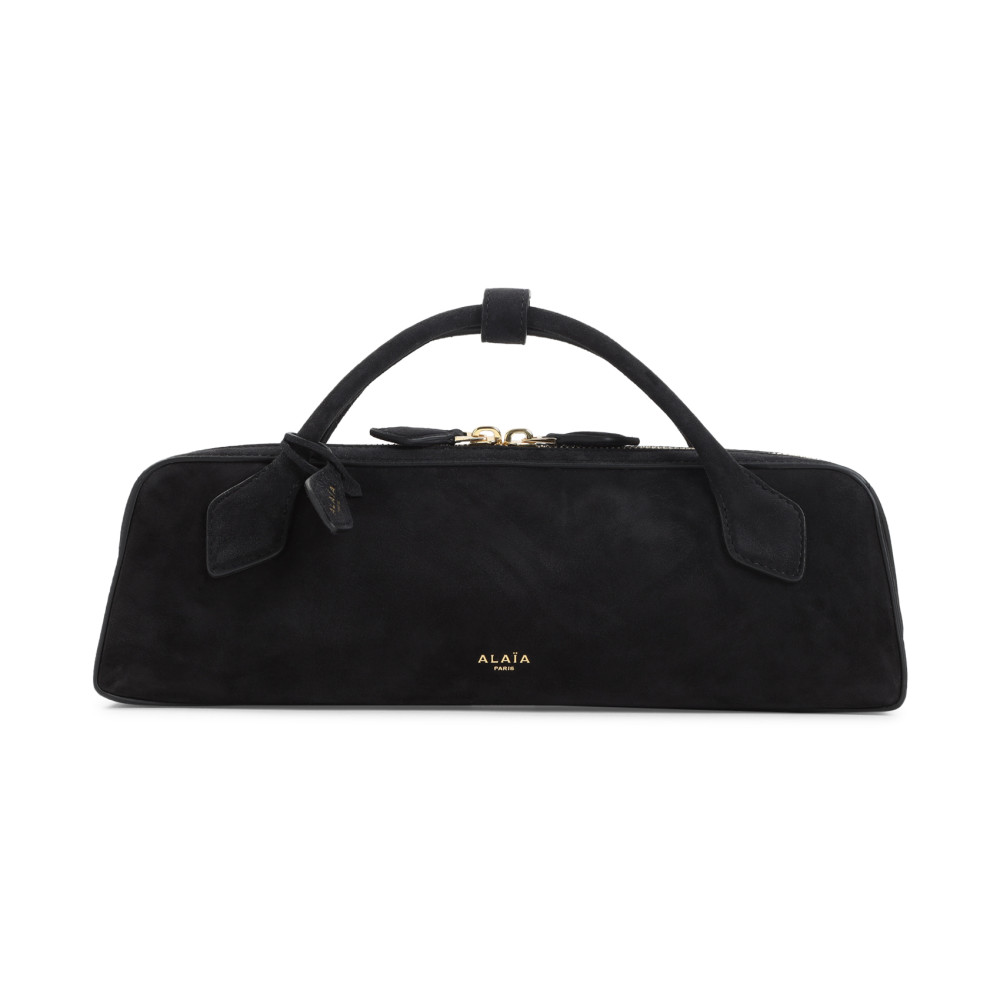 Alaïa Le Teckel Top-handle Bag In Grained Leather In Black