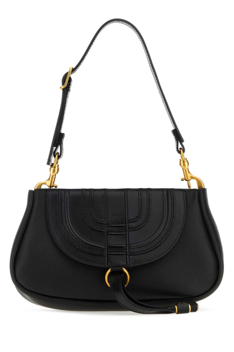 Shop Chloé Black Marcie Small Shoulder Bag