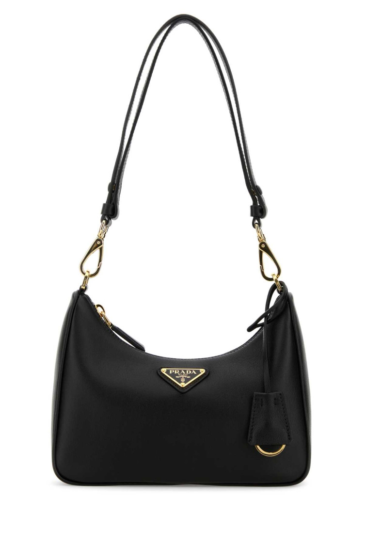 Prada Black Leather Mini  Re-edition Shoulder Bag