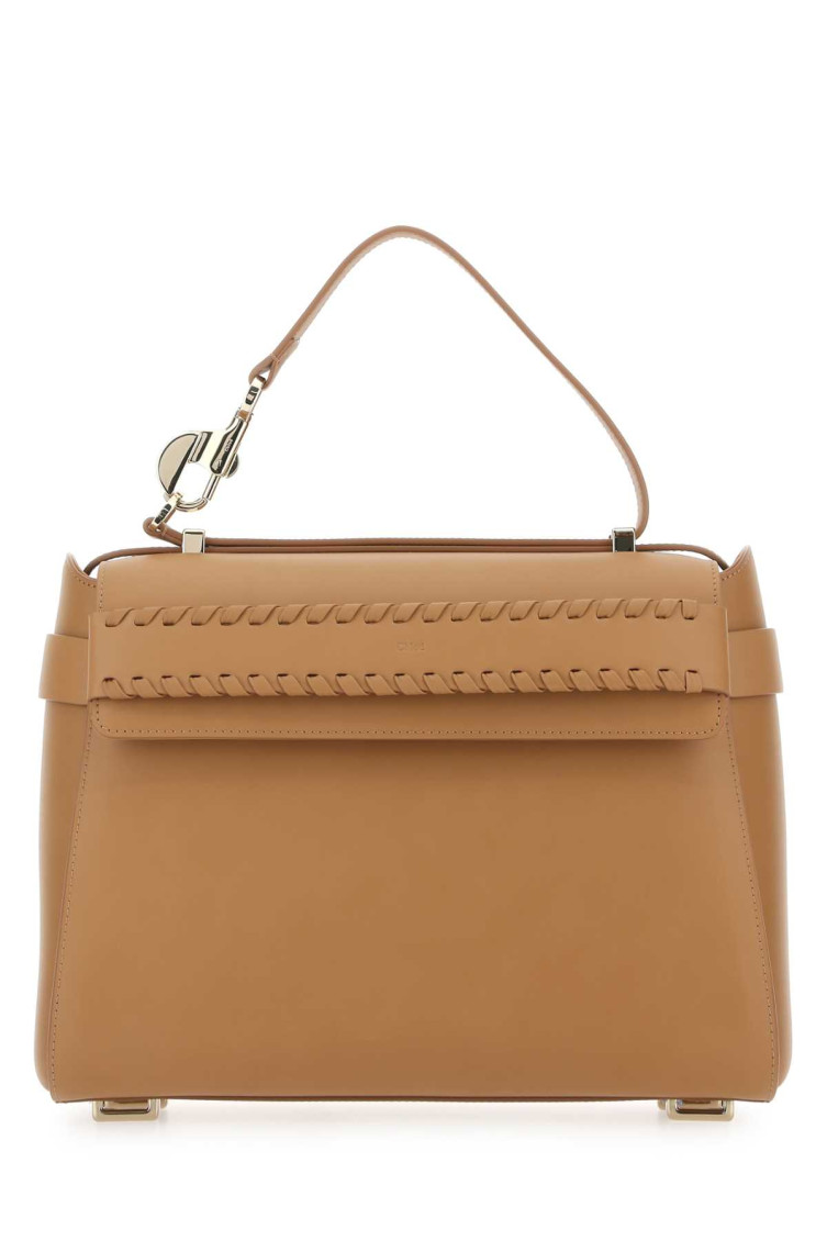 Chloé Chloe Women Camel Leather Small Nacha Handbag In Light Brown