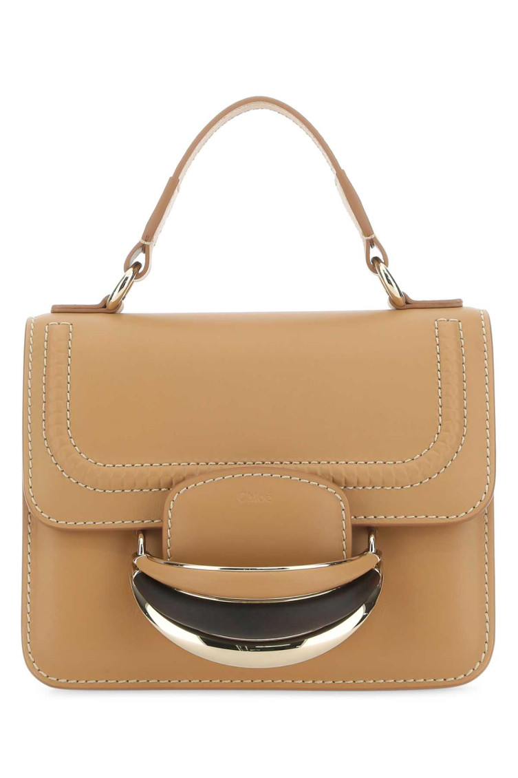 Chloé Chloe Woman Camel Leather Small Kattie Handbag In Light Brown