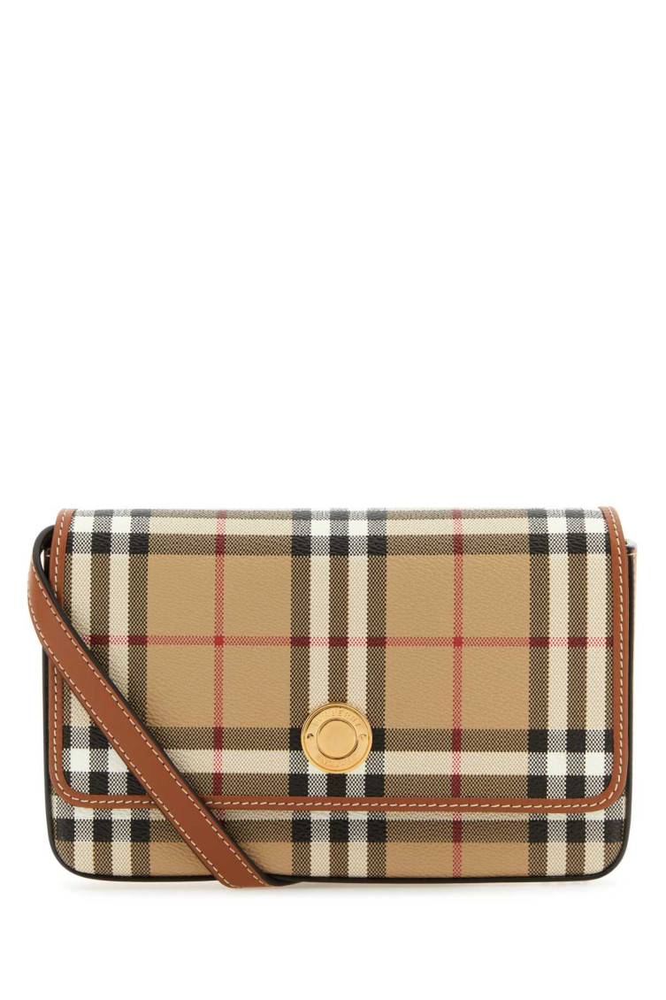 Shop Burberry Beige Hampshire Crossbody Bag In Black