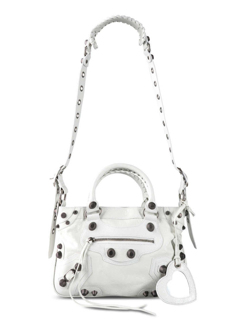 Balenciaga White Le Cagole Small Satchel Bag In White