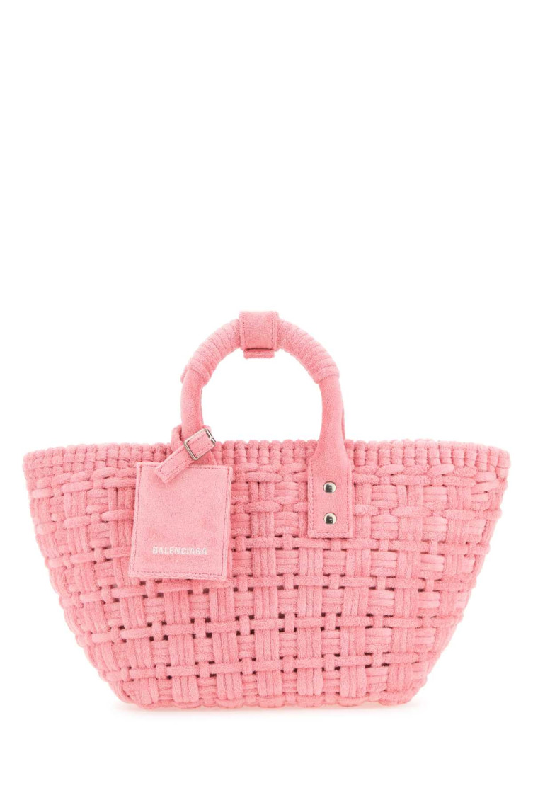 Balenciaga Handled Woven Cross-body Bag In Pink