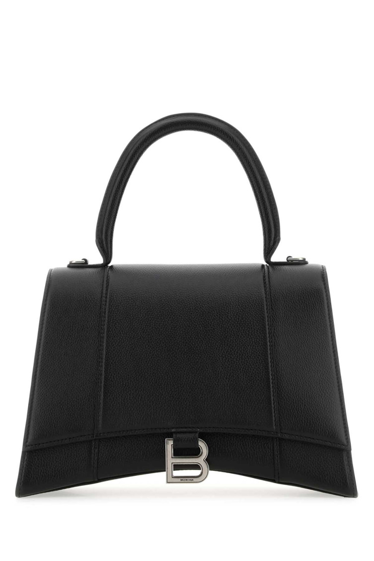 Balenciaga Hourglass Handbag With Structured Silhouette And Top Handle In Black