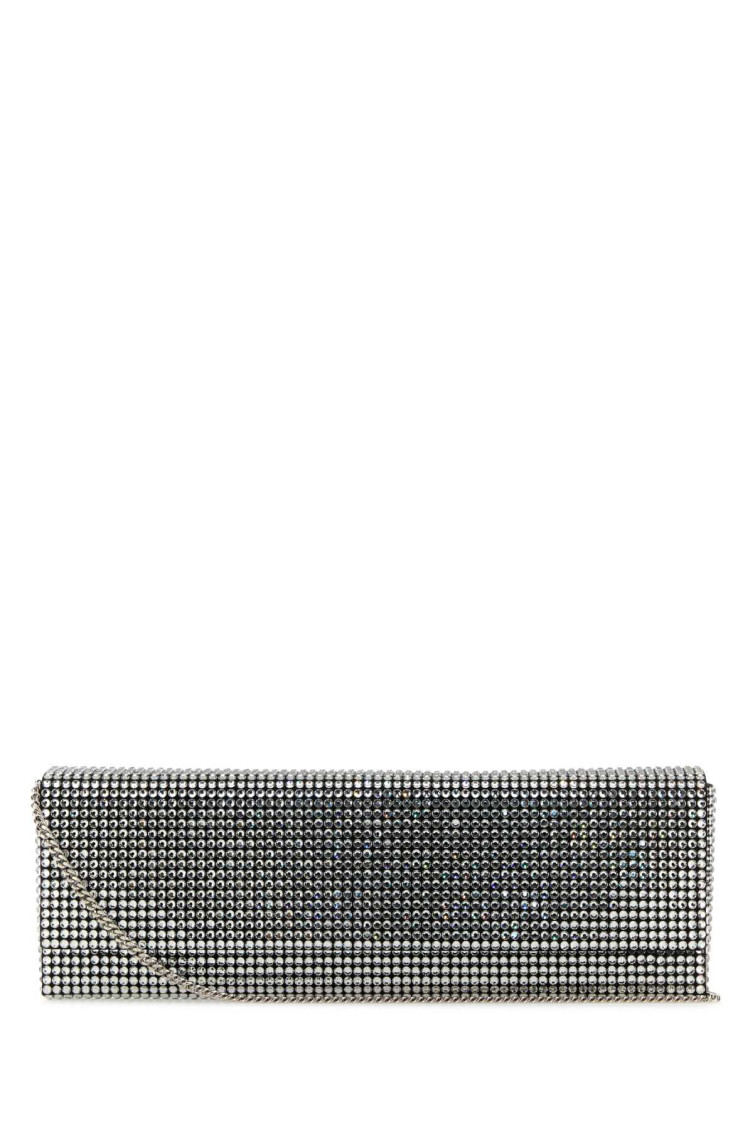 Amina Muaddi Women's Embellished Satin Amini Paloma Clutch In Silver