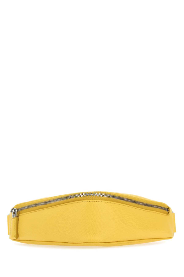 Prada Yellow Leather Belt Bag In Yellow