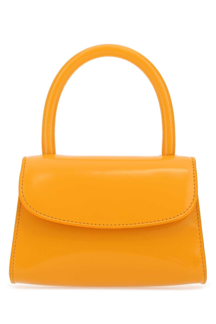 By Far Orange Leather Mini Handbag In Orange