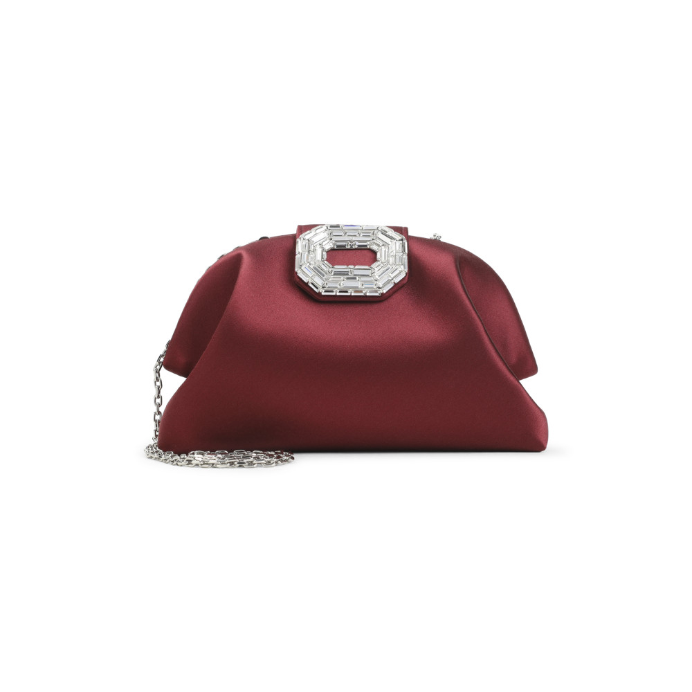 Amina Muaddi Camelia Crystal-buckle Clutch Bag In Pink