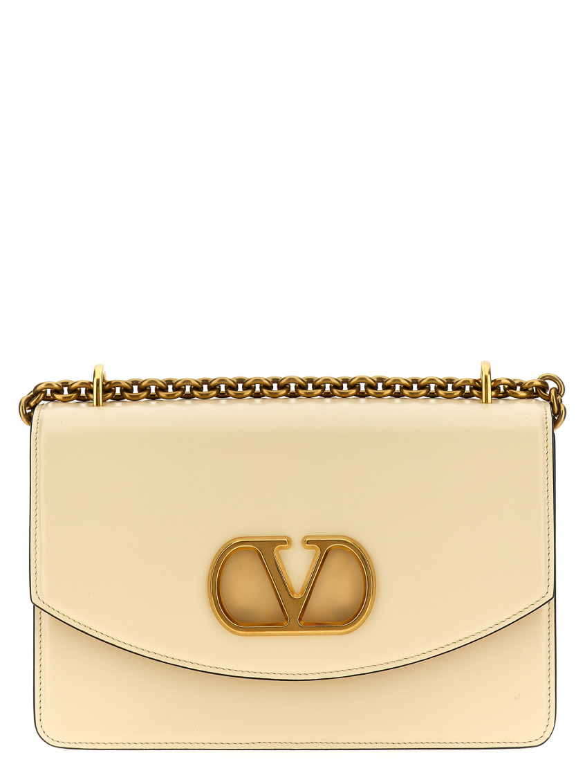 Valentino White Vain Shoulder Bag In White