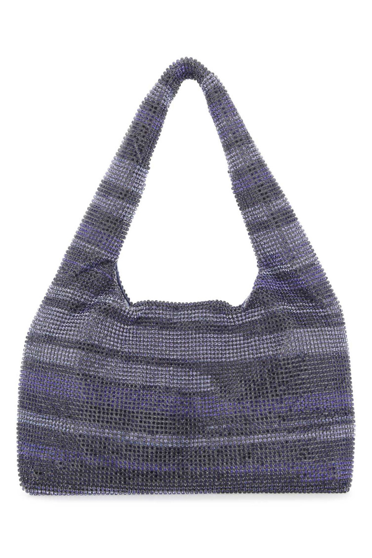 Kara Multicolor Rhinestones Mini Handbag In Blue