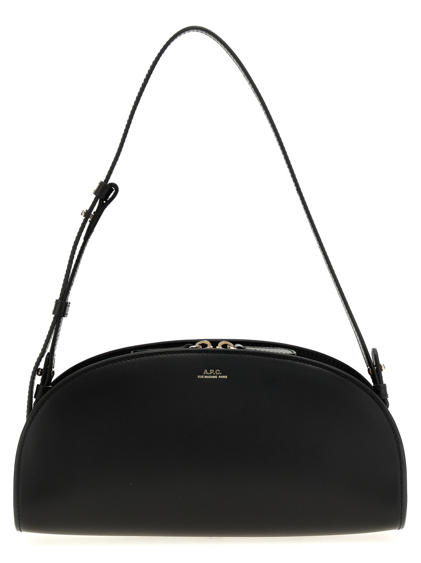 Apc Mini Demi-lune Structured Shoulder Handbag In Black