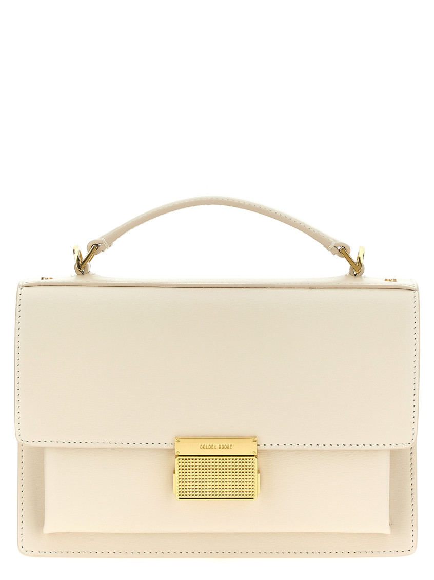 Golden Goose Venezia Bag In Butter-colored Boarded Leather With Gold Details In Gray
