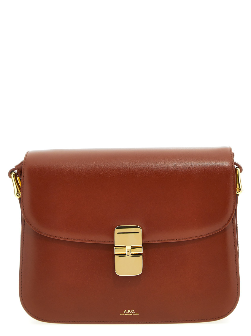 Apc A.p.c. Brown Leather Grace Mini Crossbody Bag In Brown