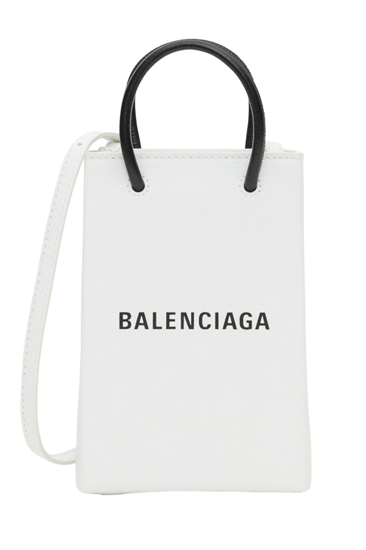 BALENCIAGA WHITE LOGO-PRINT CROSSBODY BAG
