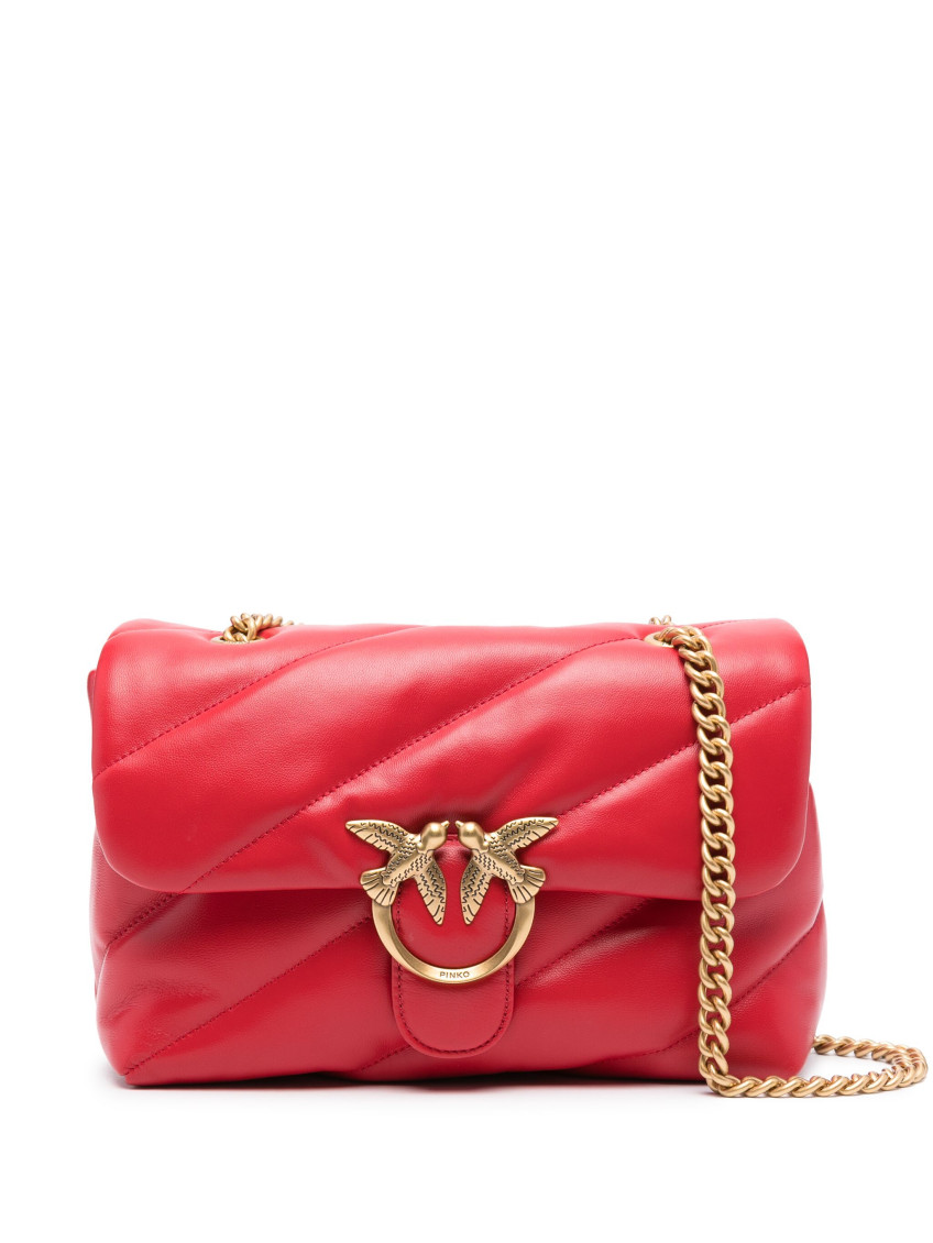 Pinko Red Love Puff Classic Shoulder Bag In Red