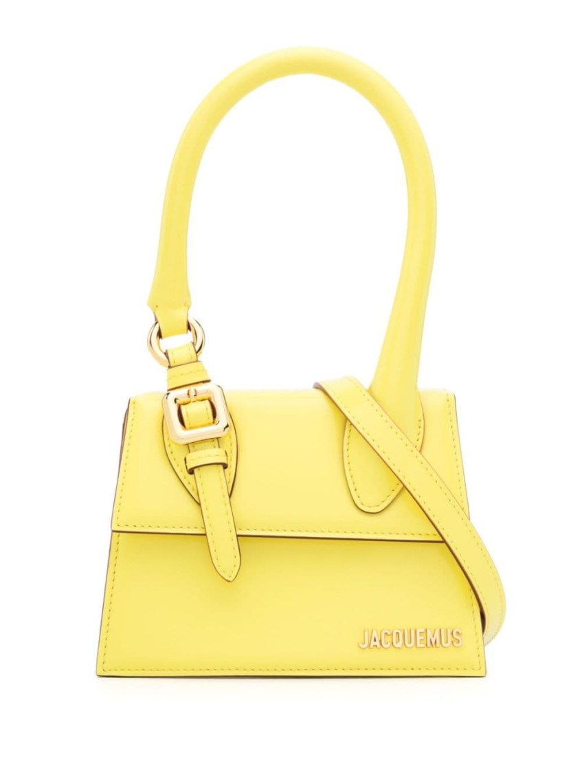 Jacquemus Women Le Chiquito Moyen Boucle Leather Handbag In Yellow