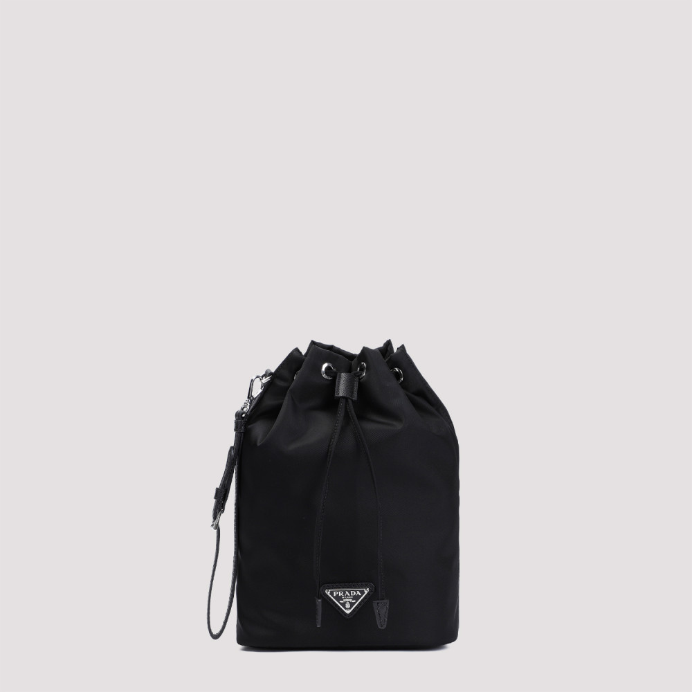 Prada Black Re-nylon Bucket Bag In Black