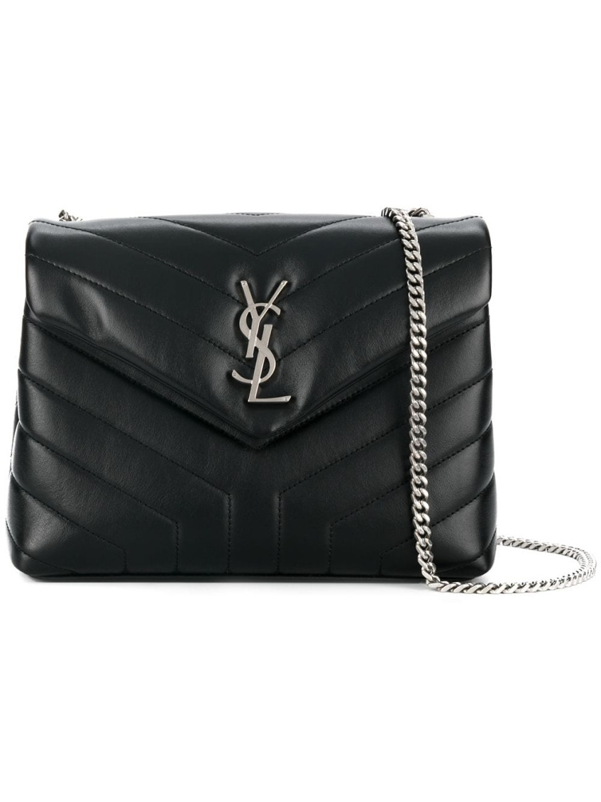Saint Laurent Women Loulou Small Leahter Shoulder Bag In Black