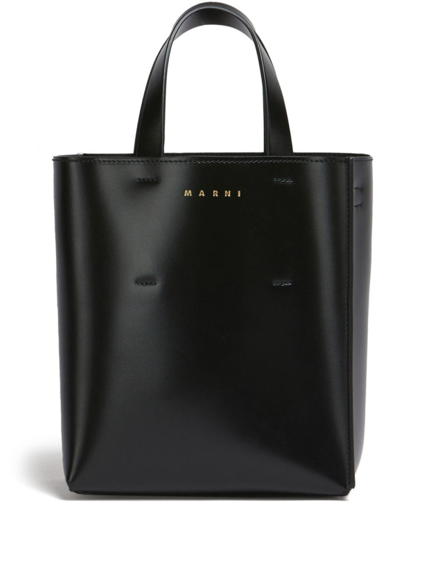 Marni Black Mini Museo Tote Bag In Black