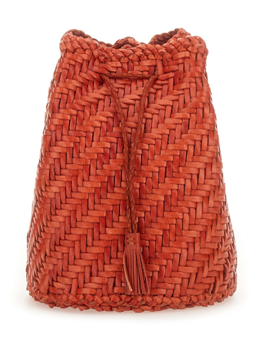 Dragon Diffusion Orange Pompom Mini Bucket Bag