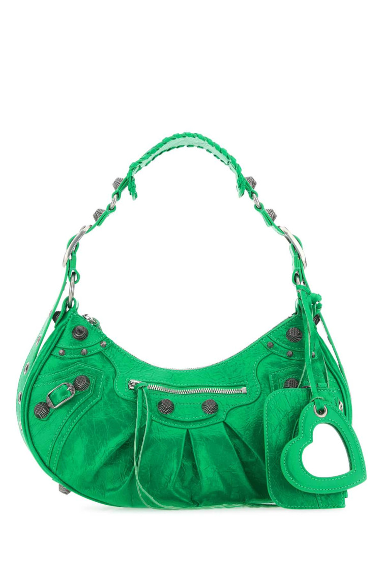 Shop Balenciaga Green Le Cagole S Shoulder Bag
