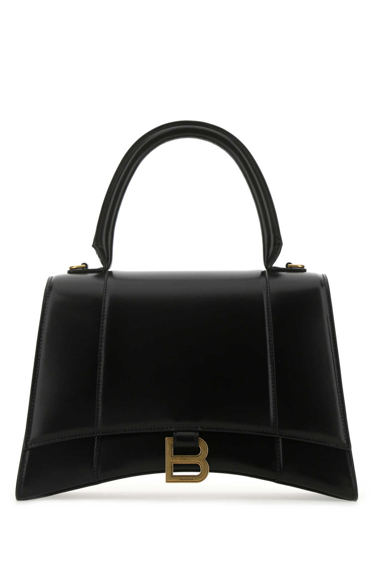 Balenciaga Black Calfskin Leather Hourglass Top Handle S Bag In Multi