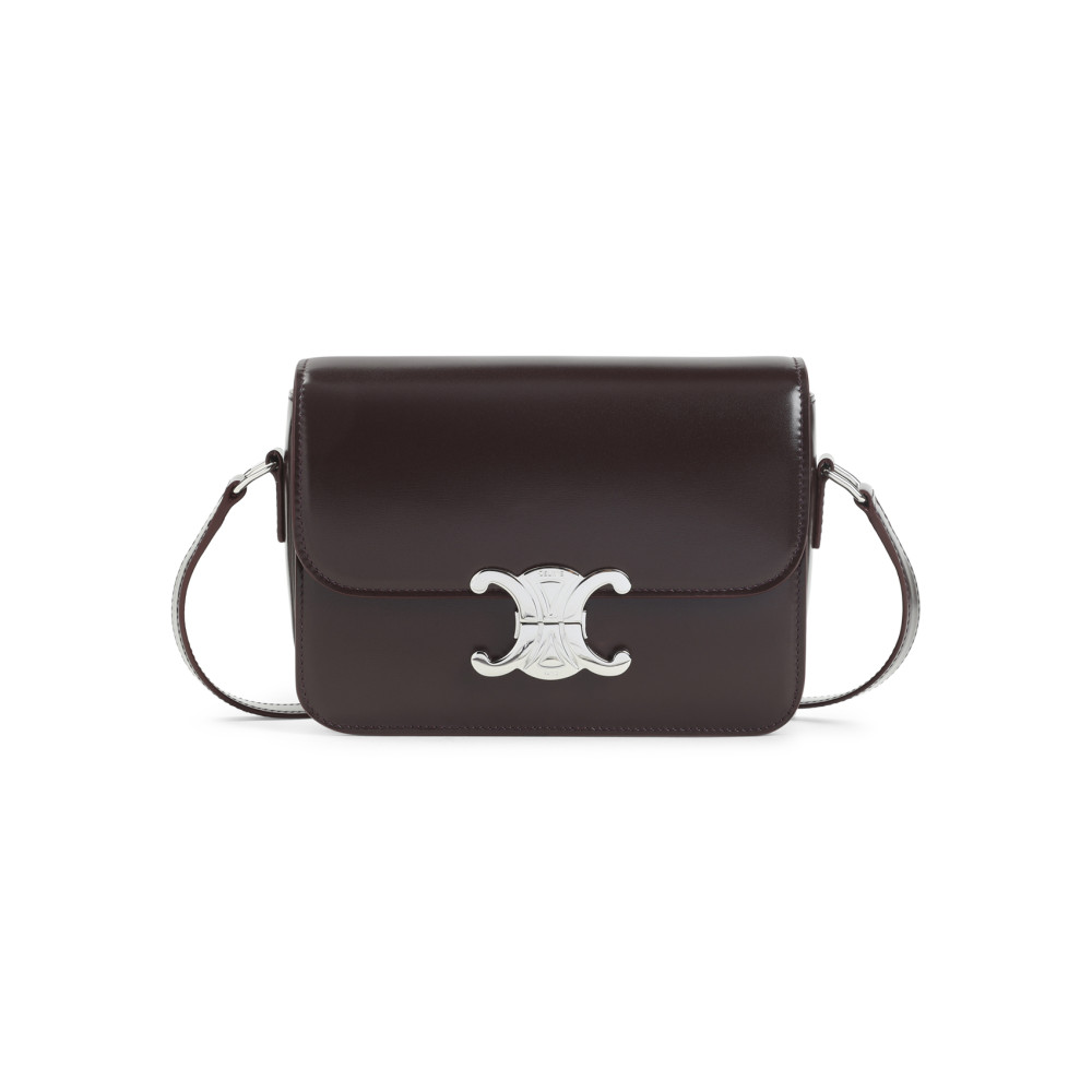 Celine Teen Triomphe Shoulder Bag With Adjustable Strap In Brown