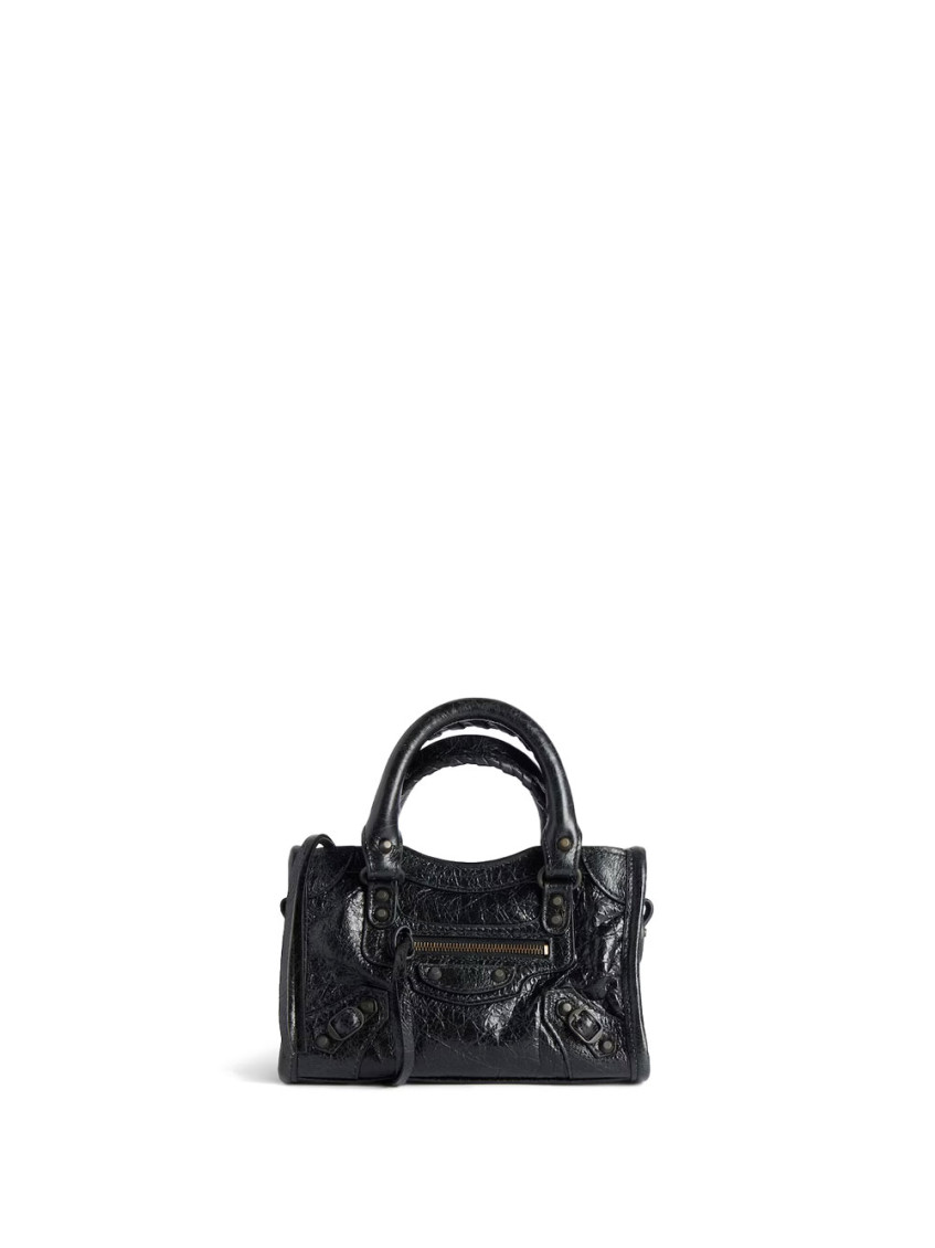 Balenciaga Nano Leather Le City Top-handle Bag In Black