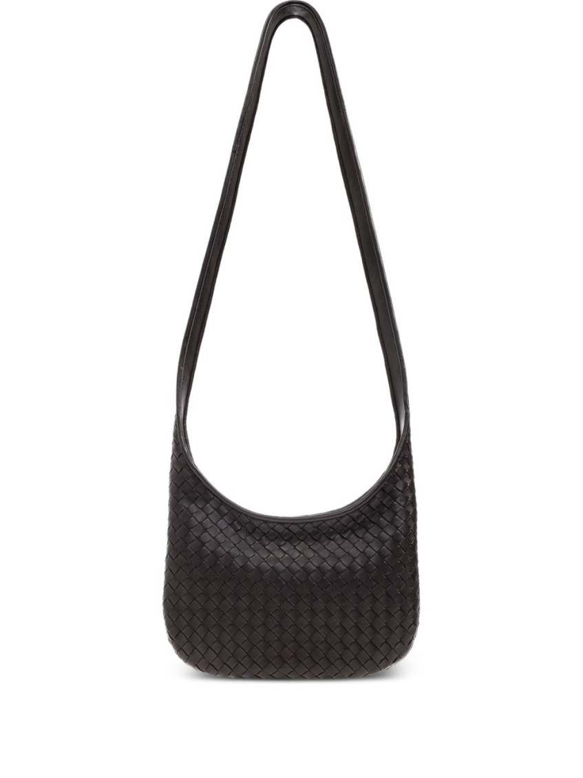 Bottega Veneta Dark Brown Veneto Small Crossbody Bag In Brown