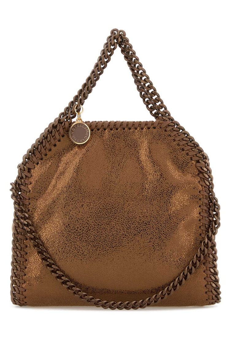 Stella Mccartney Bronze Falabella Mini Handbag In Brown