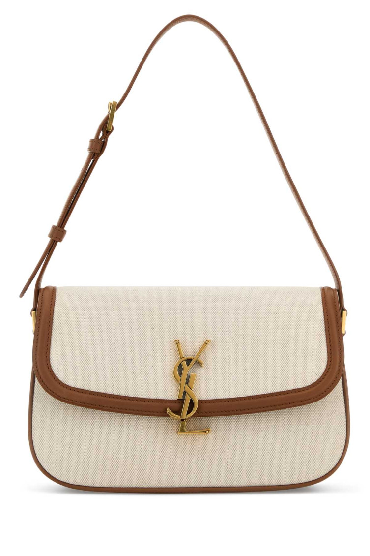 Saint Laurent Natural Solferino Medium Shoulder Bag In Brown
