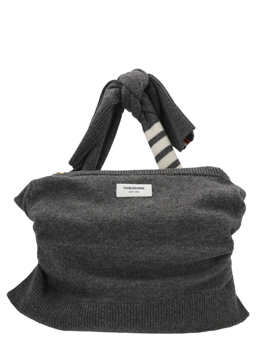 Thom Browne Grey Sweater Bag Crossbody Bag In Grey