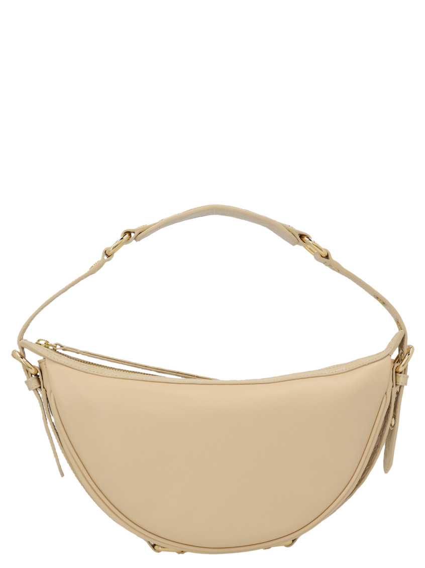 By Far Gib Crocodile Shoulder Bag In Beige