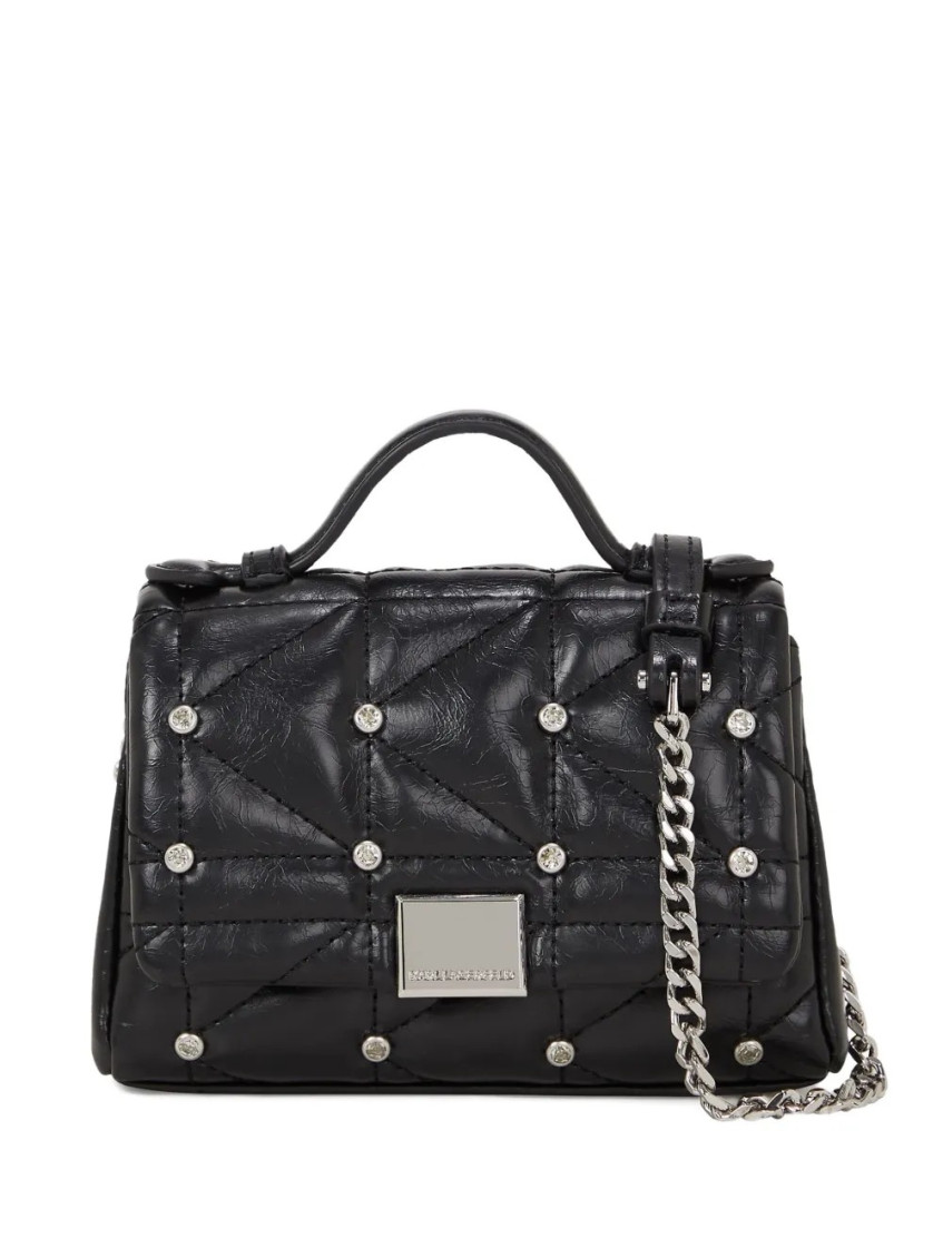 Karl Lagerfeld Black K Kuilt Satchel