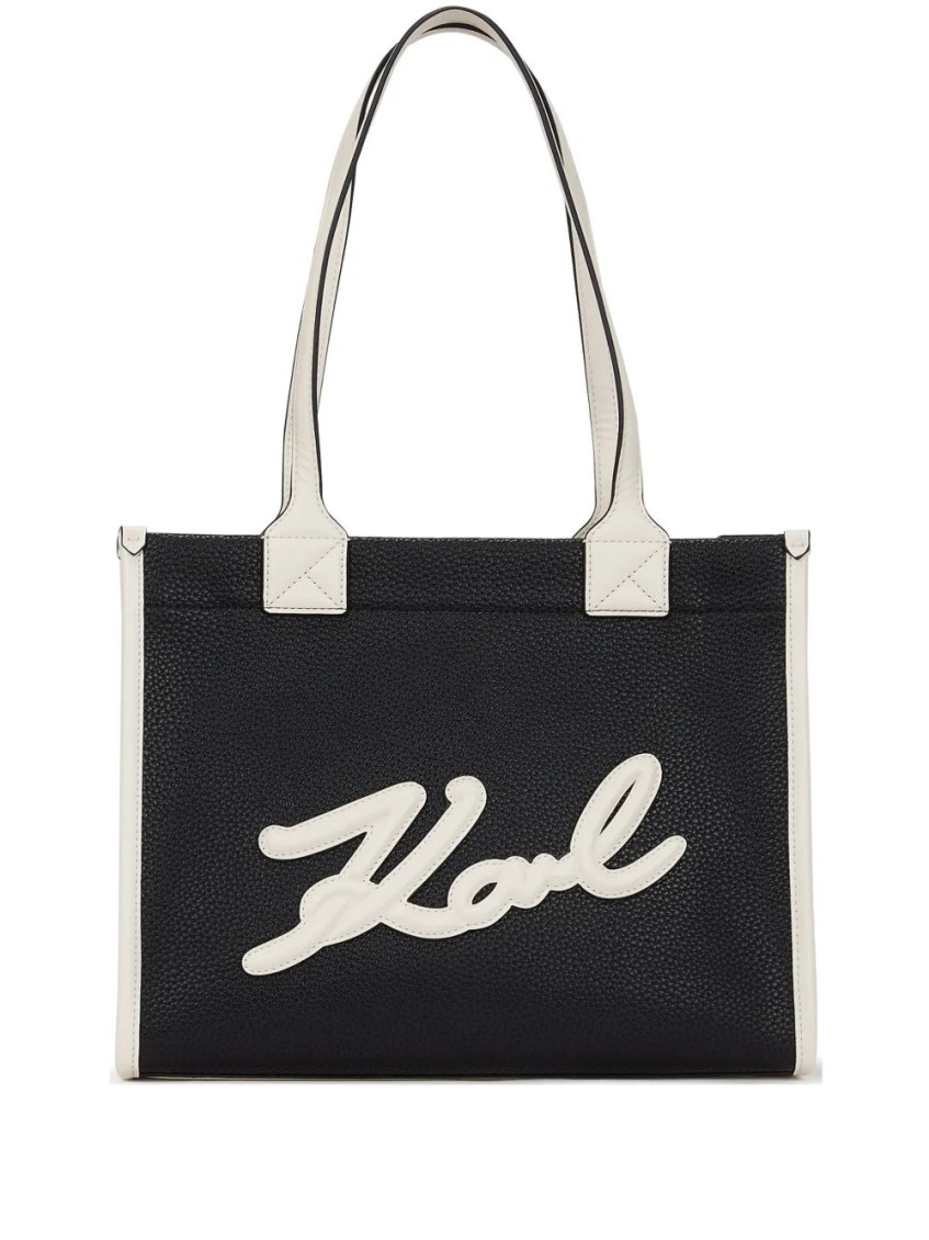 Karl Lagerfeld Black Skuare Medium Tote In Black