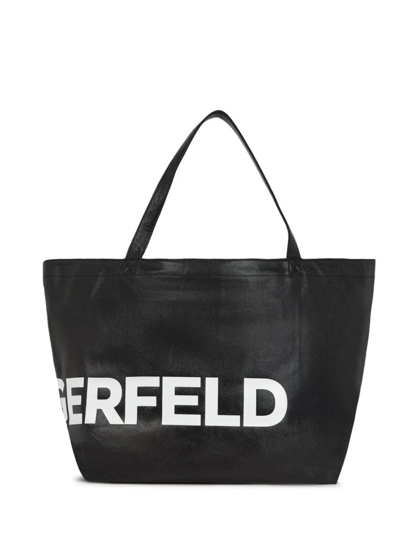 Karl Lagerfeld Black Logo Tote In Black