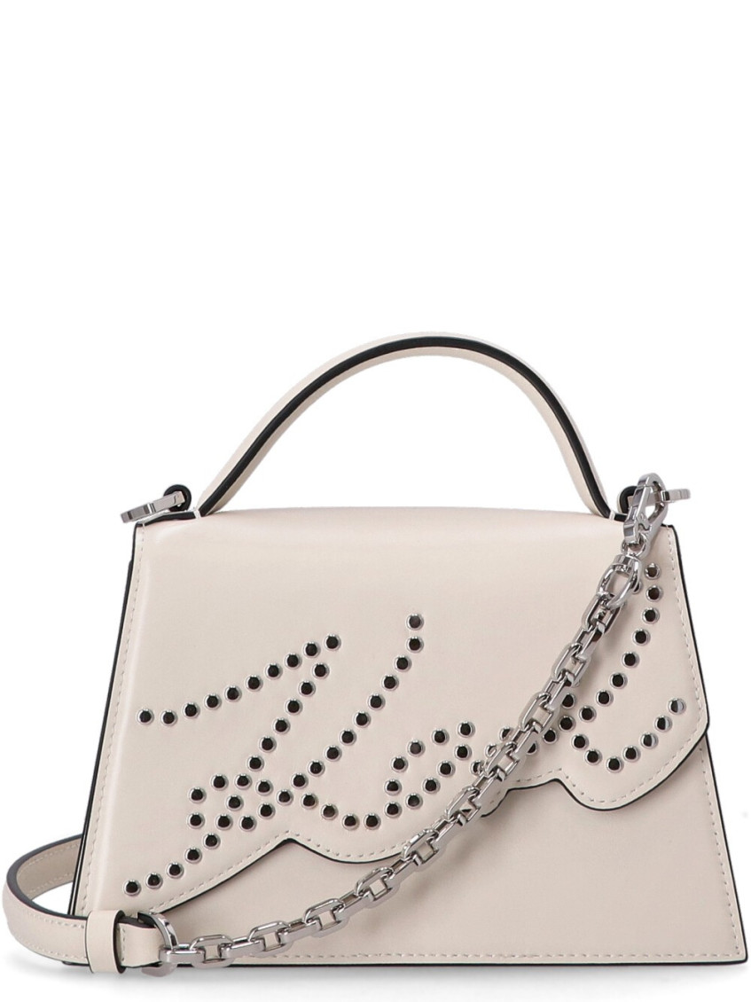 Karl Lagerfeld Studded Tote Bag In White