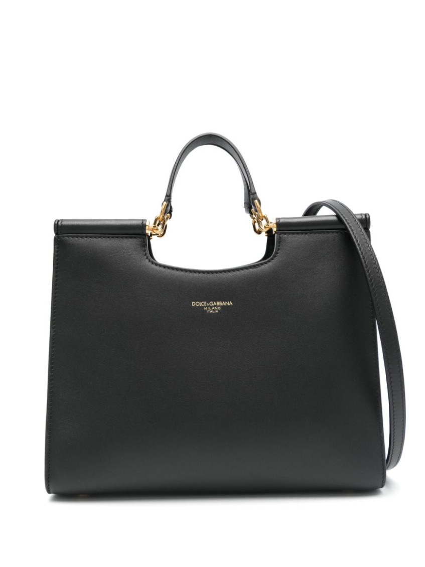 Dolce & Gabbana Black Siciliy Satchel Bag In Black