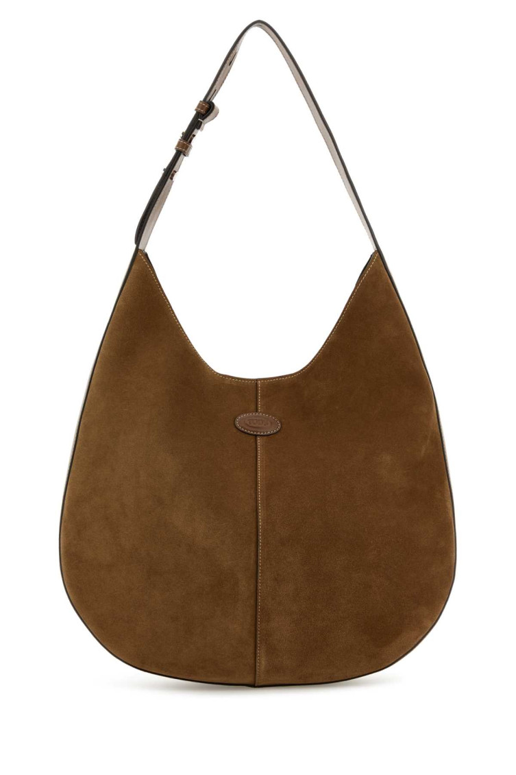 Tod's Brown Suede Di Bag Hobobag In Brown