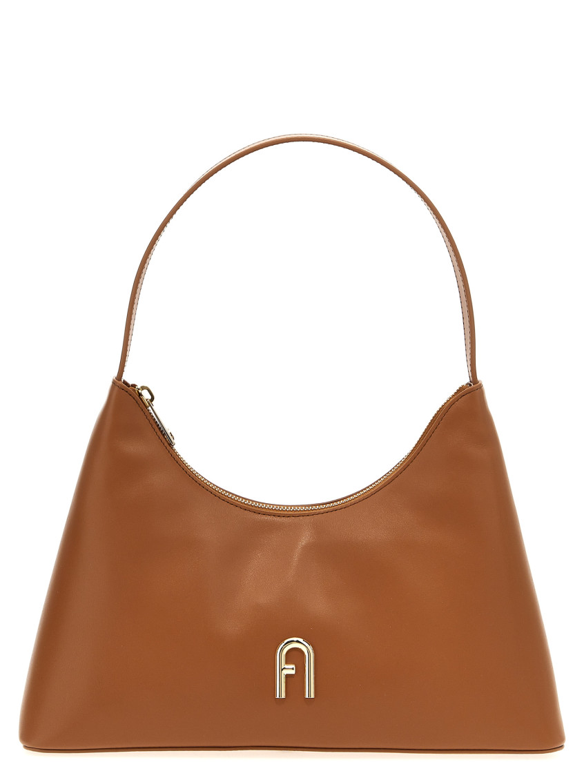Furla Brown Diamante S Shoulder Bag In Brown