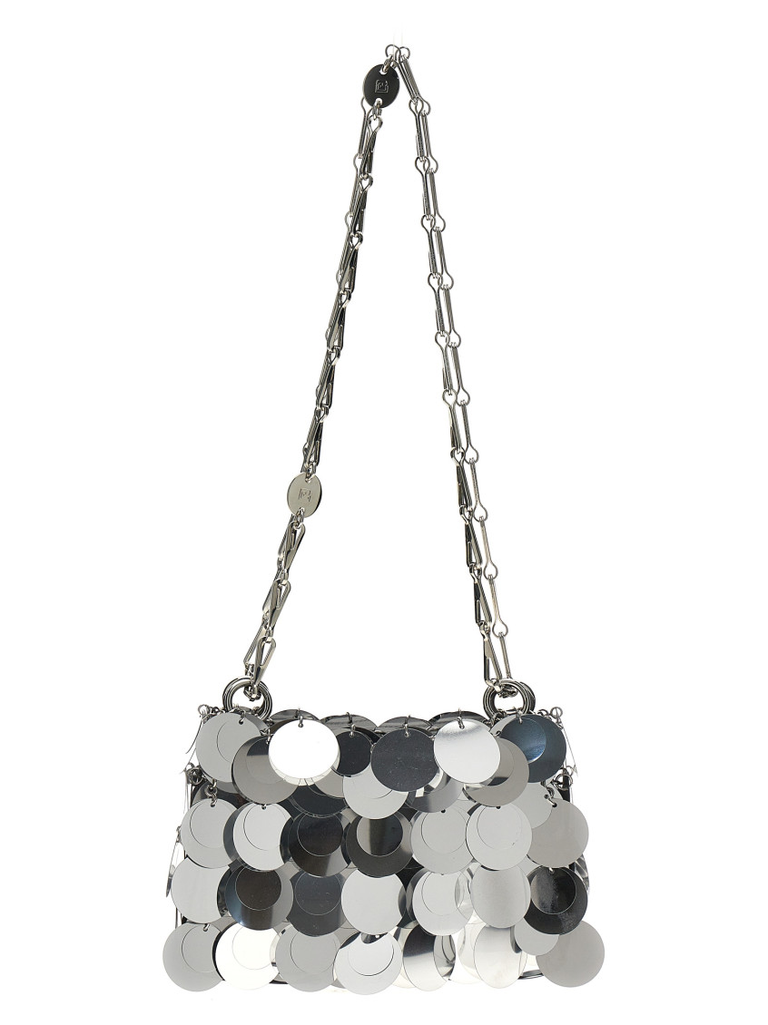 Rabanne Sparkle Discs Nano Shoulder Bags Silver In Silver