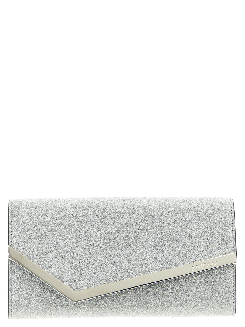 Jimmy Choo Emmie Clutch In Silver