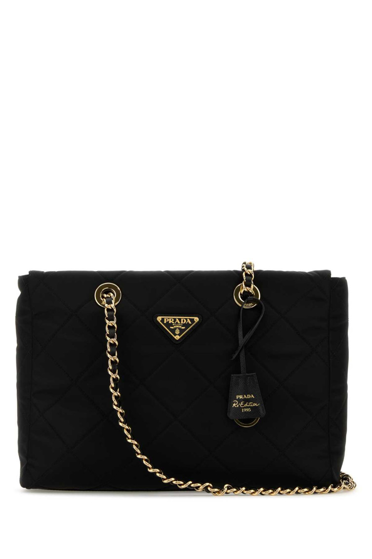 Prada Re-edition 1995 Chaine Medium Re-nylon Bag In Black