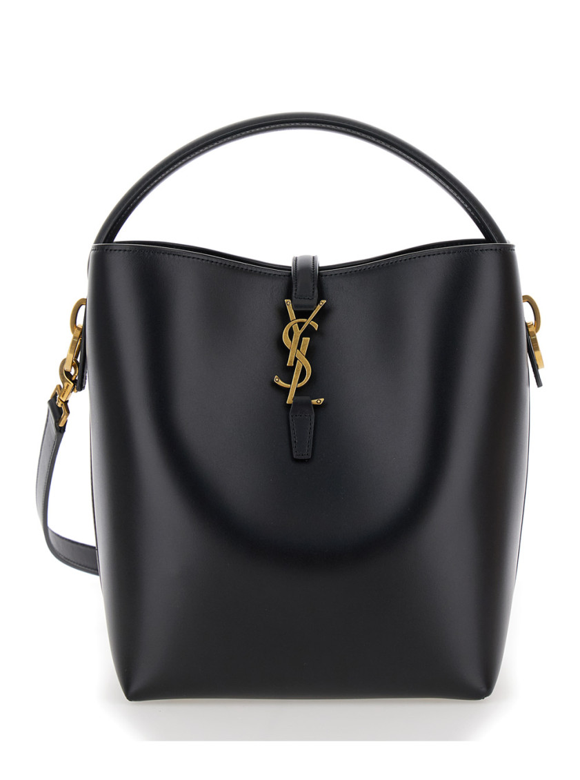 Saint Laurent Women Black Leather Le 37 Bucket Bag In Black