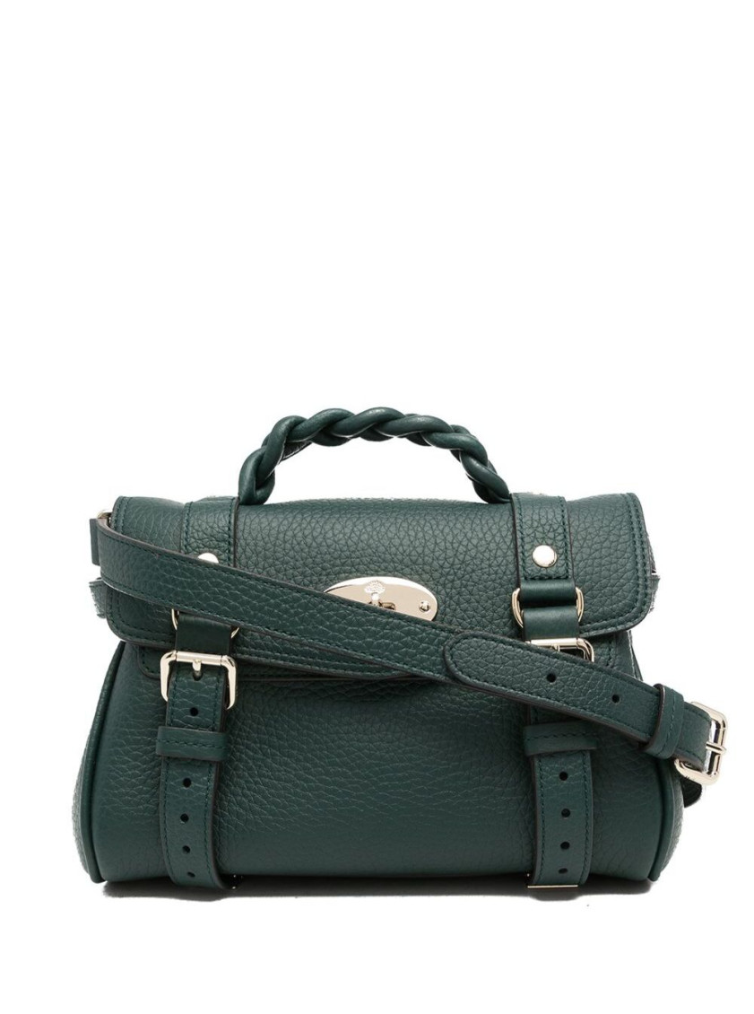 Mulberry Mini Alexa Heavy-grain Satchel Bag In Green
